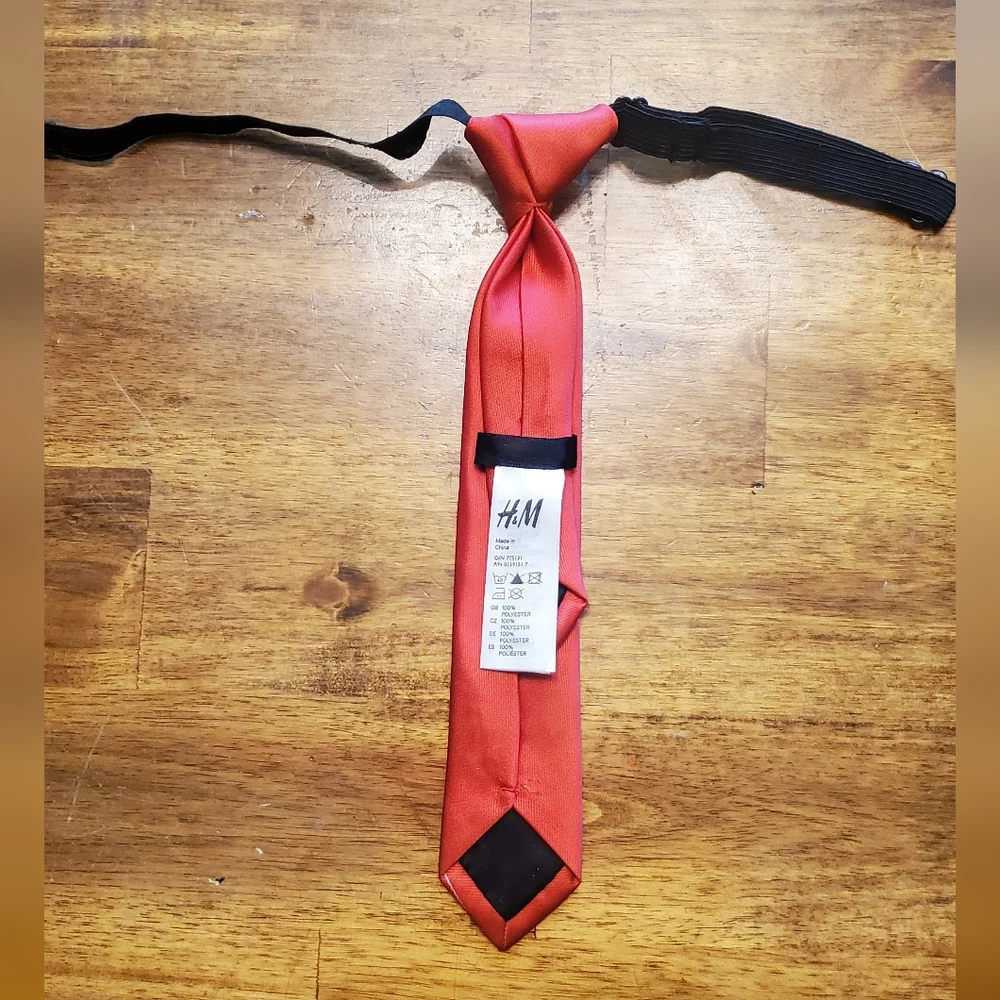 H&M Boys Red Tie With Adjustable Strap